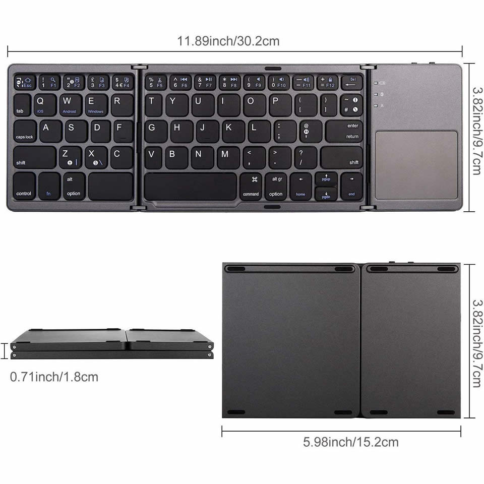 Bluetooth Keyboard With Touchpad - Bazaare Mart