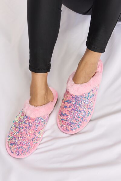 Pink Sequin Slippers