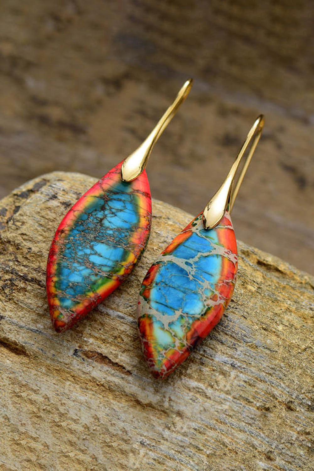 Handmade Natural Stone Hook Earrings - Bazaare Mart