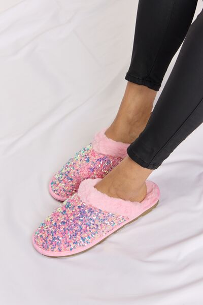 Pink Sequin Slippers