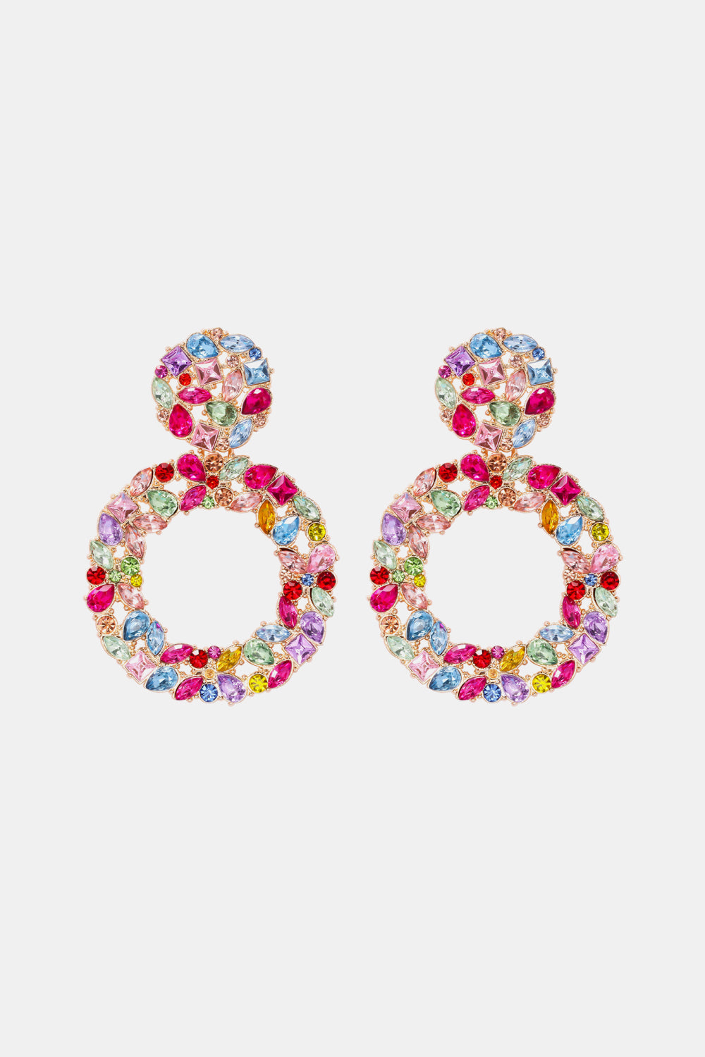 Groovie Retro Hoop Acrylic Dangle Earrings - Bazaare Mart
