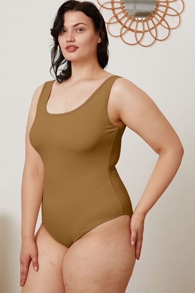 Basic Bae Plus Size Square Neck Bodysuit