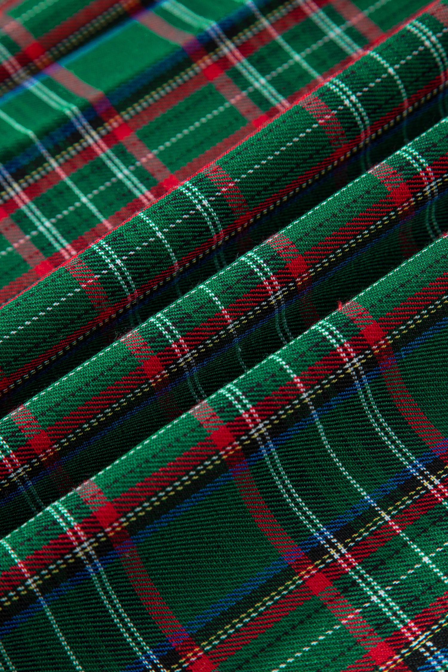 Tartan Plaid Square Neck Puff Sleeve Flared Midi Dress Bazaarre Mart Dresses/Maxi Dresses