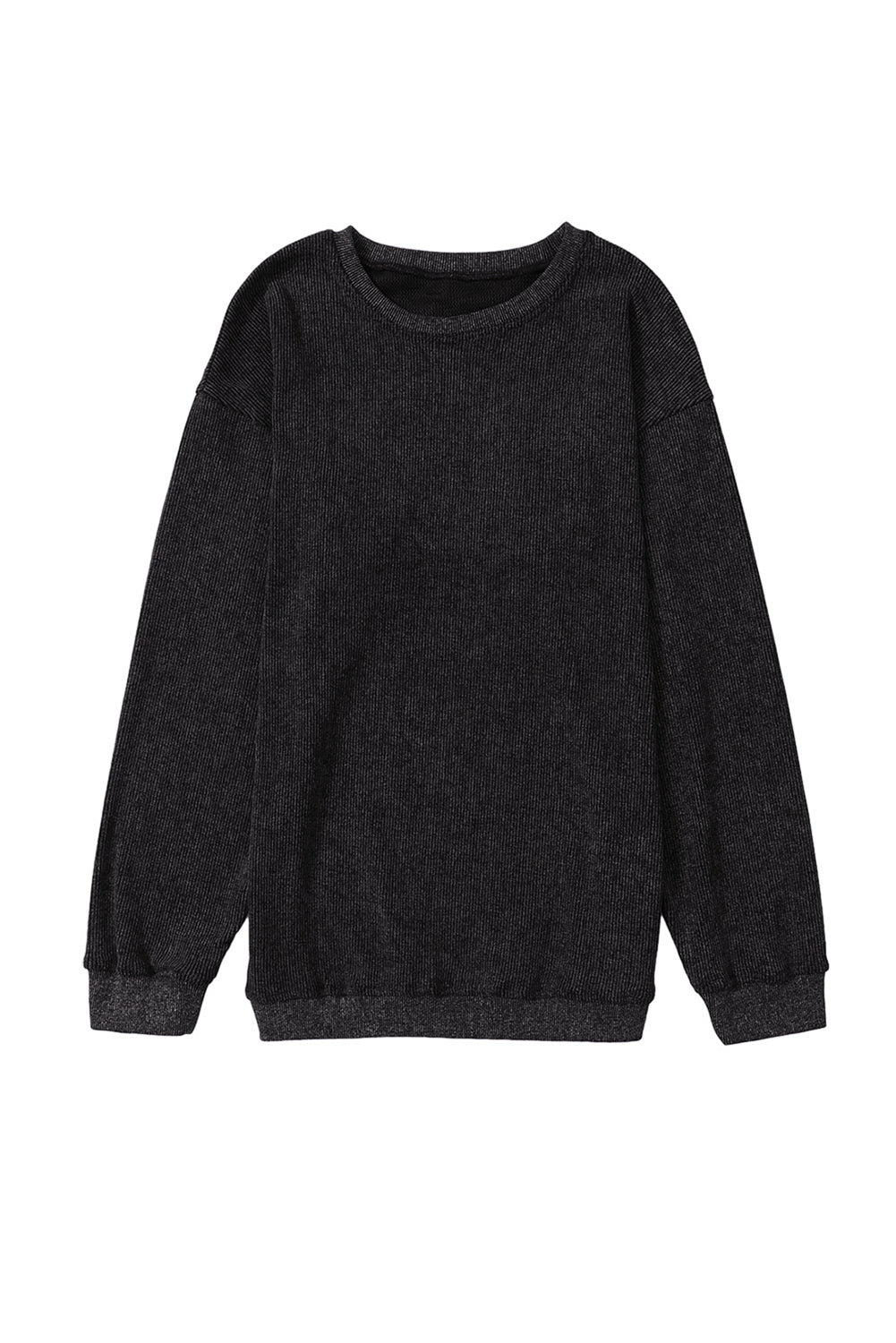 Plain Corded Crew Neck Sweatshirt