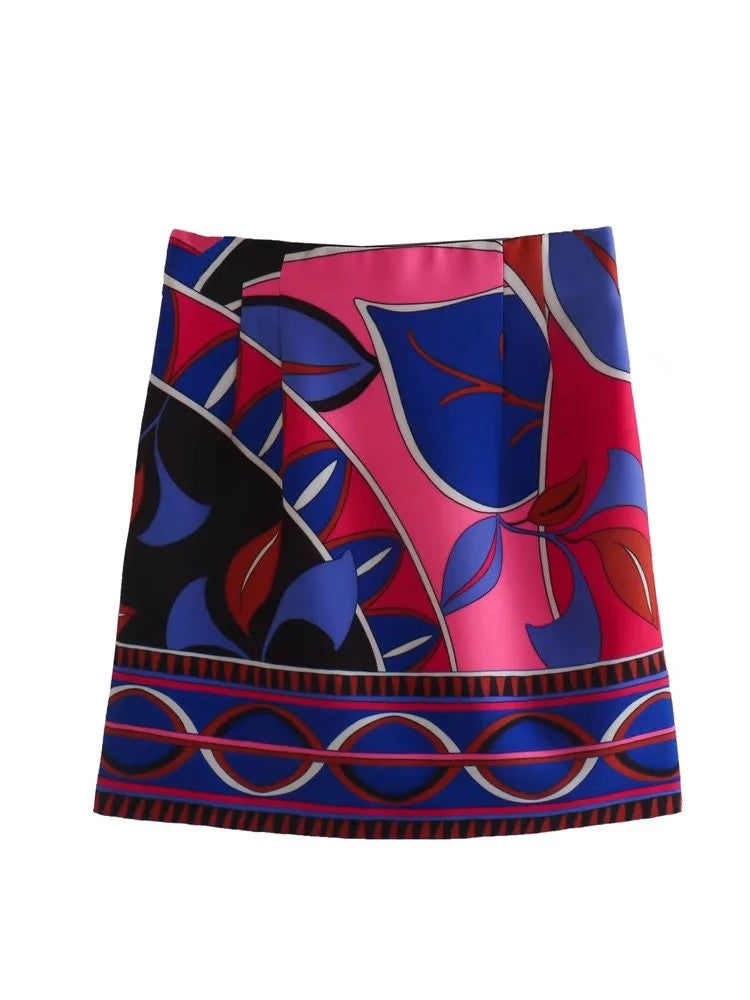 Women’s Retro Abstract Print Matching Blouse & Skirt/Shorts/Pants CJ Dropshipping Floral 4pc. Summer Outfit
