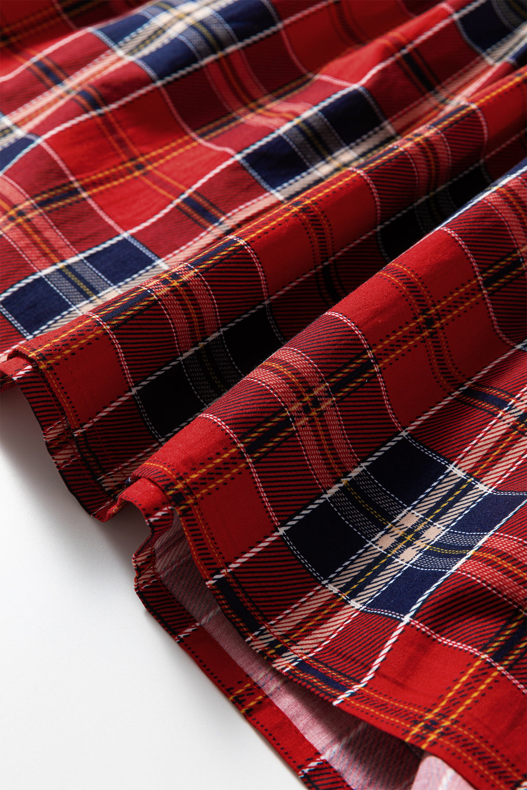 Red Plaid Long Sleeve Mini Dress Dear-Lover Dropshipping Dresses/Mini Dresses