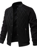 Men's Quilted Fleece Snap Down Bomber Jacket Black Bazaare Mart Men's Quilted Snap Down Long Sleeve Jacket