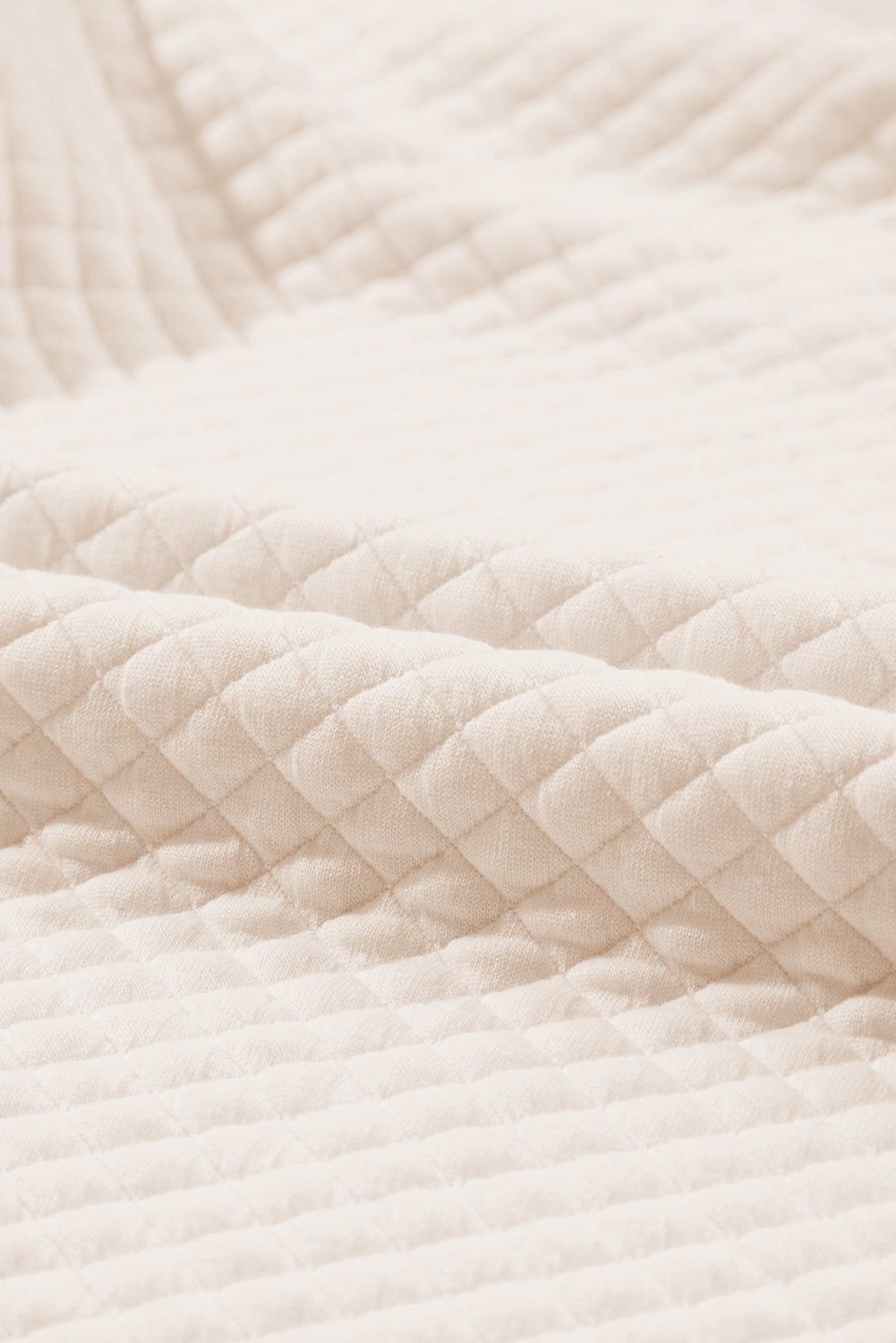 Solid Half Zipper Quilted Pullover Sweatshirt
