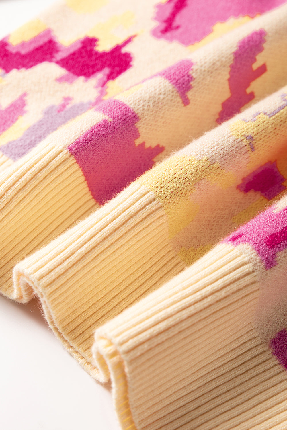 Colorful Abstract Balloon Sleeve Sweater