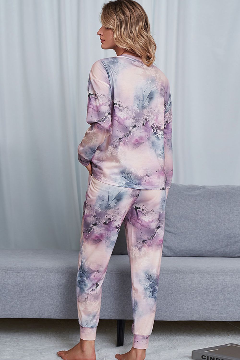 Tie-Dye Crewneck Long Sleeve Lounge Set