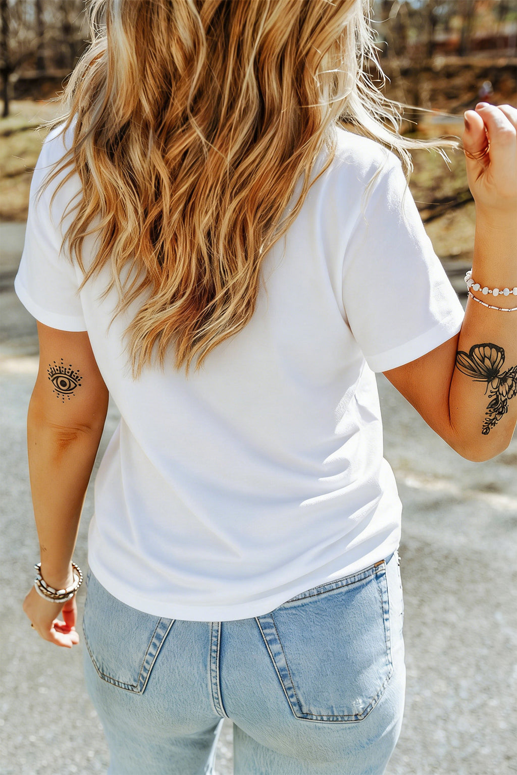 White Floral Pumpkin Gingham Bow Graphic T-Shirt