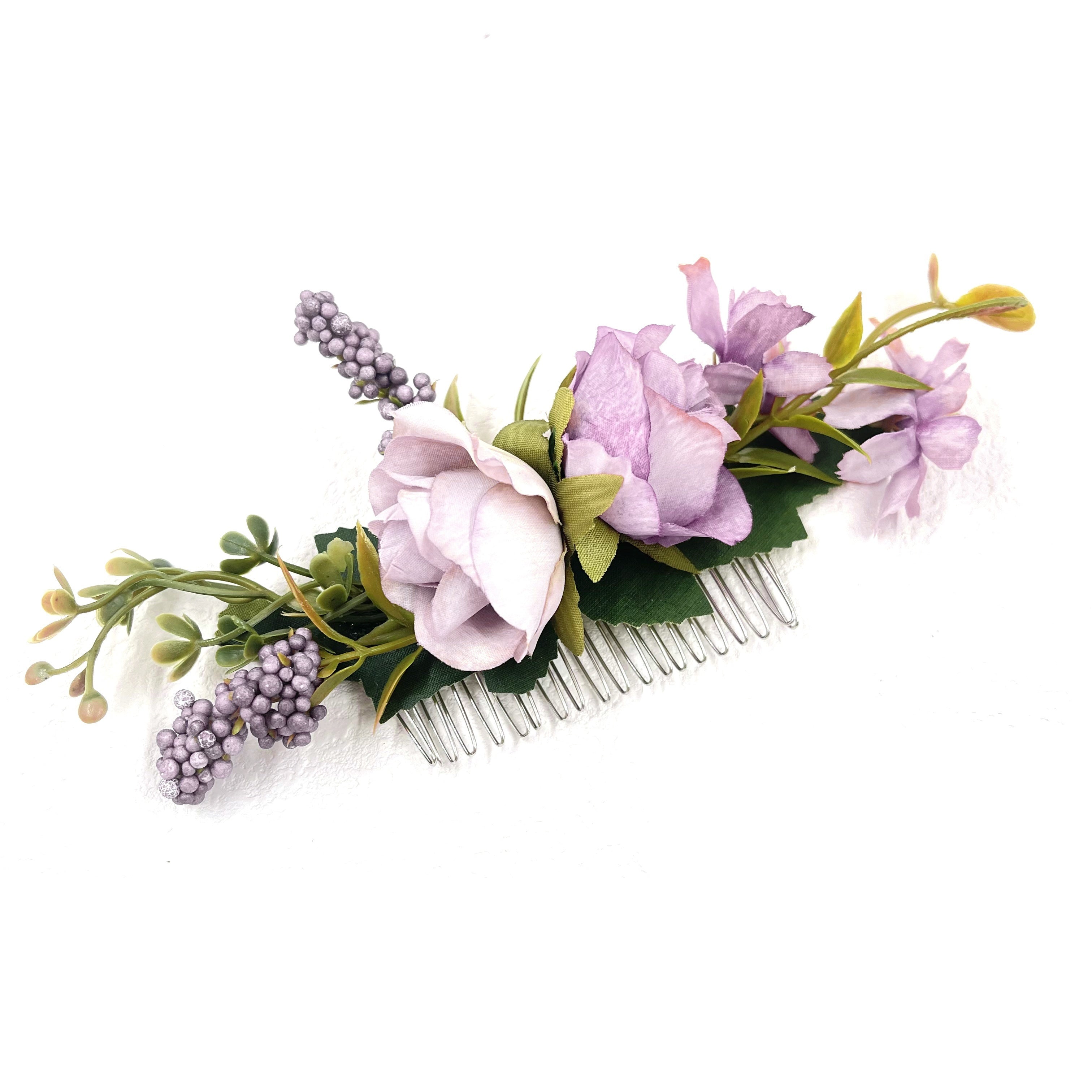 Elegant Fabric Roses Hair Combs