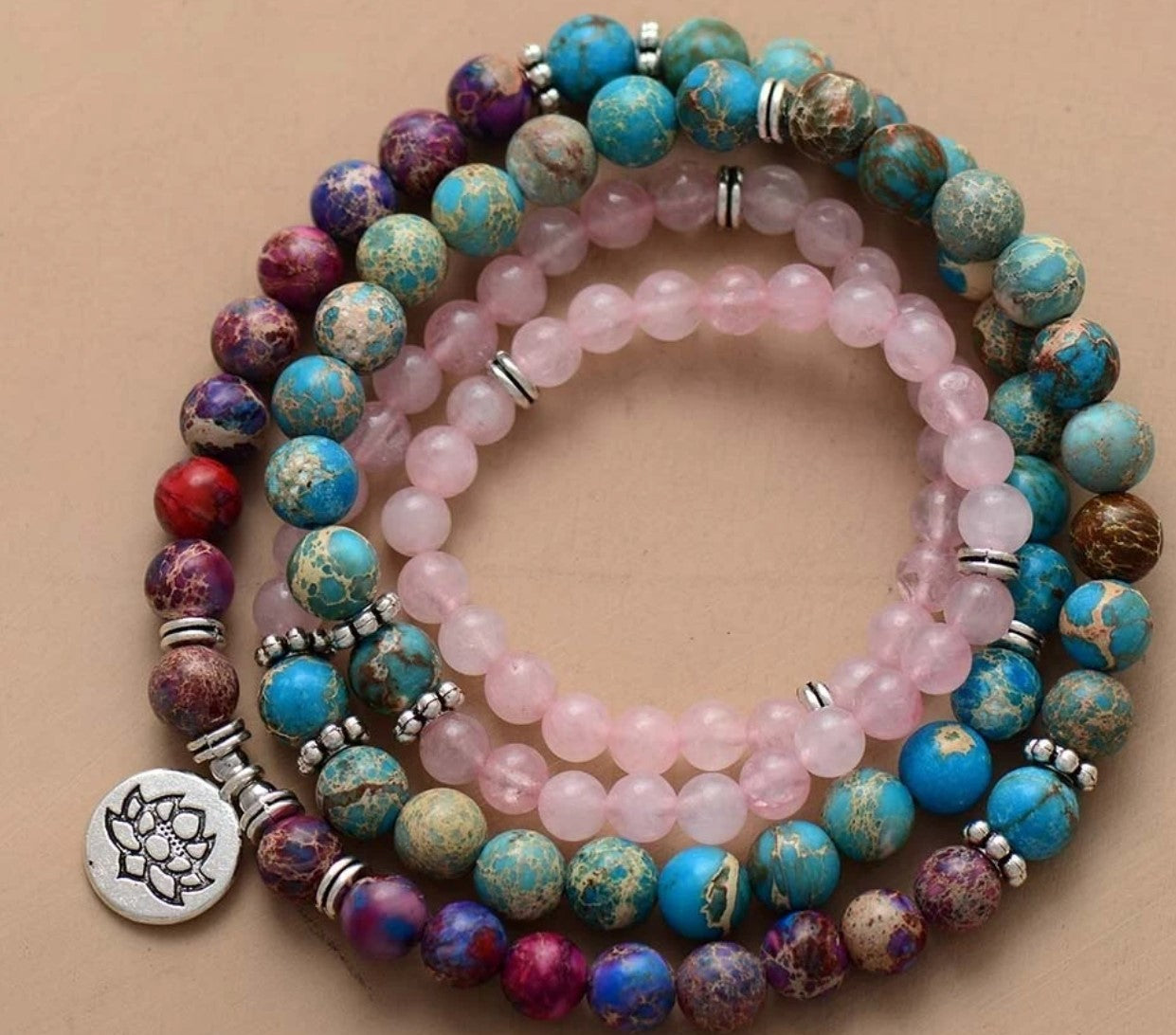 Buddha Beads Lotus Bracelet