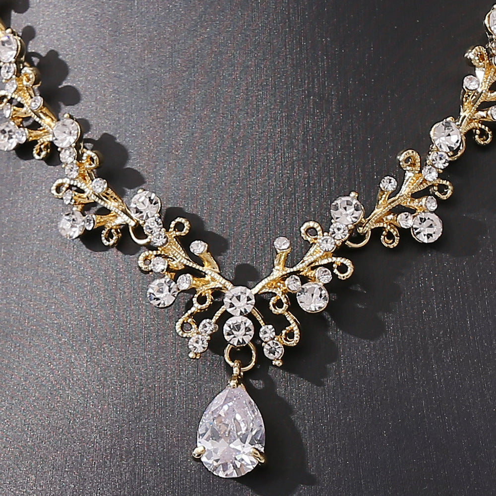 Zircon Bridal Earrings and Necklace Set
