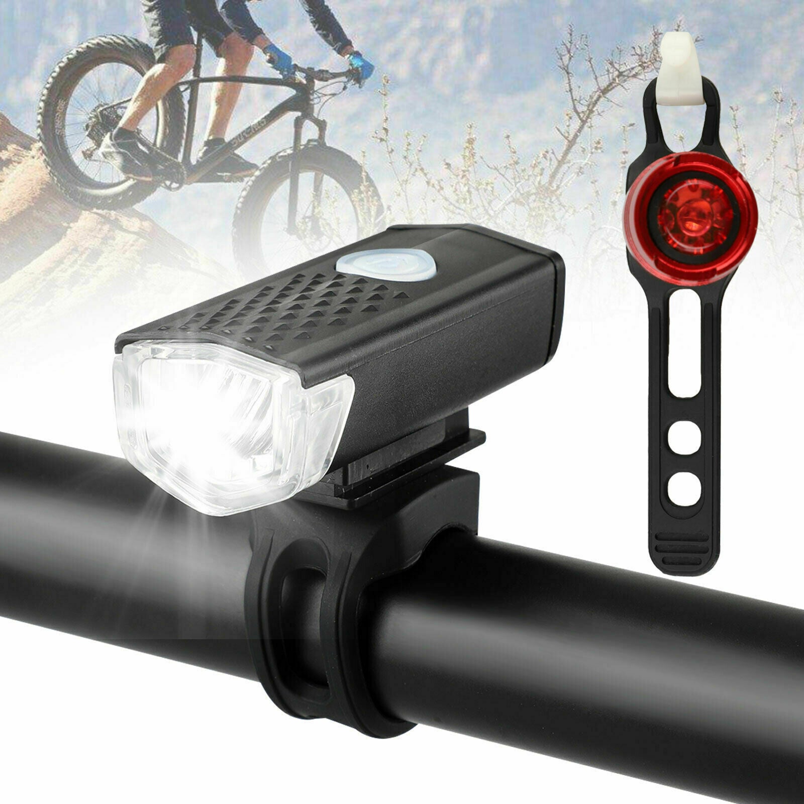USB LED Bicycle Head and Tail Lights