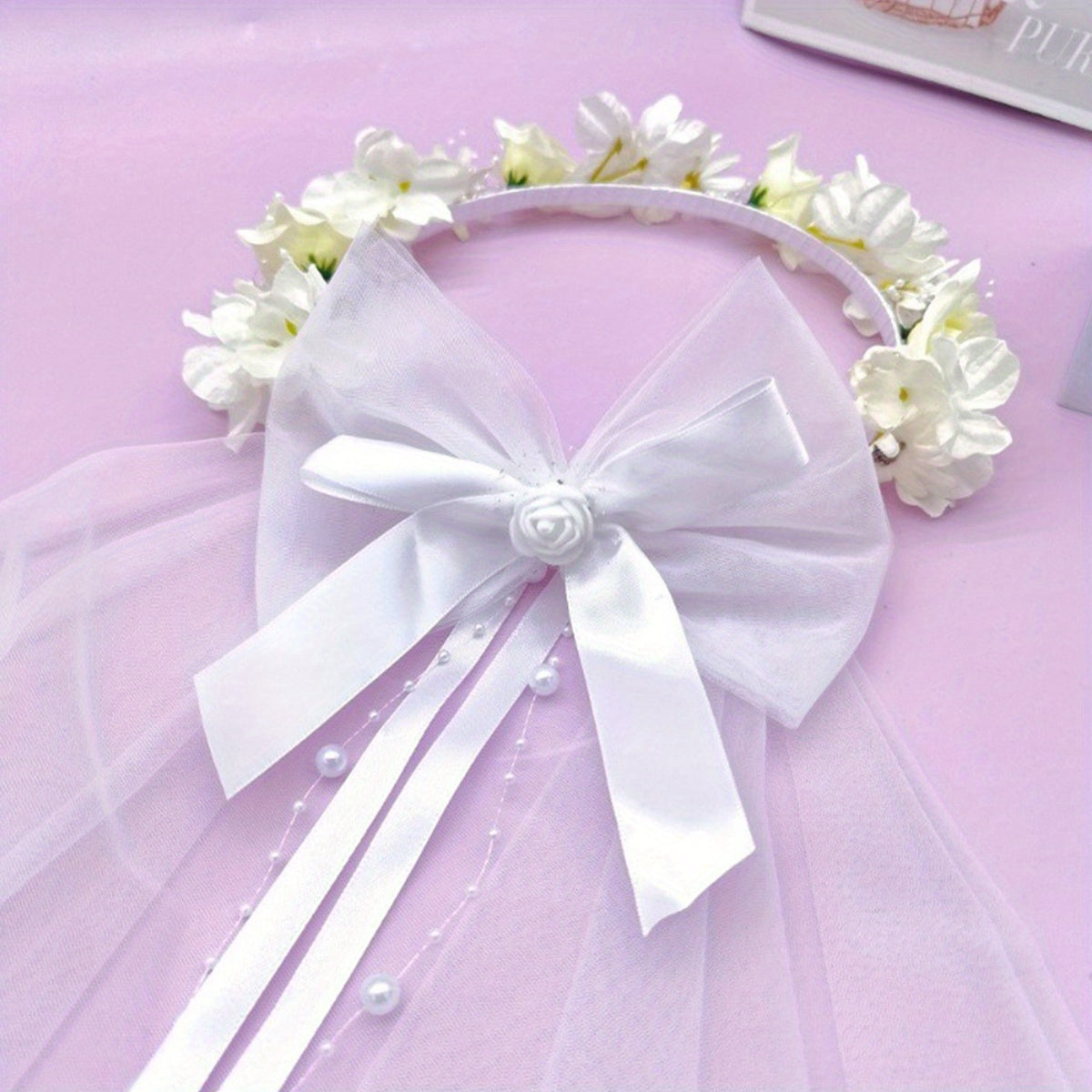 Short Floral Wedding Veil