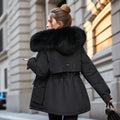 Faux Fur Lined Winter Coat Black Bazaare Mart Winter Coat with Fur Rim Hood
