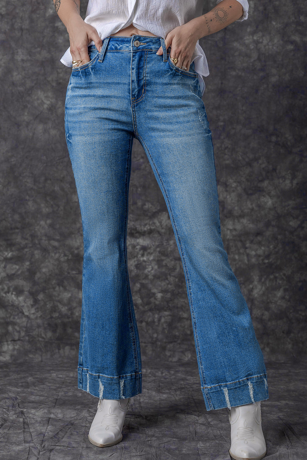 Medium Wash Flare Jeans