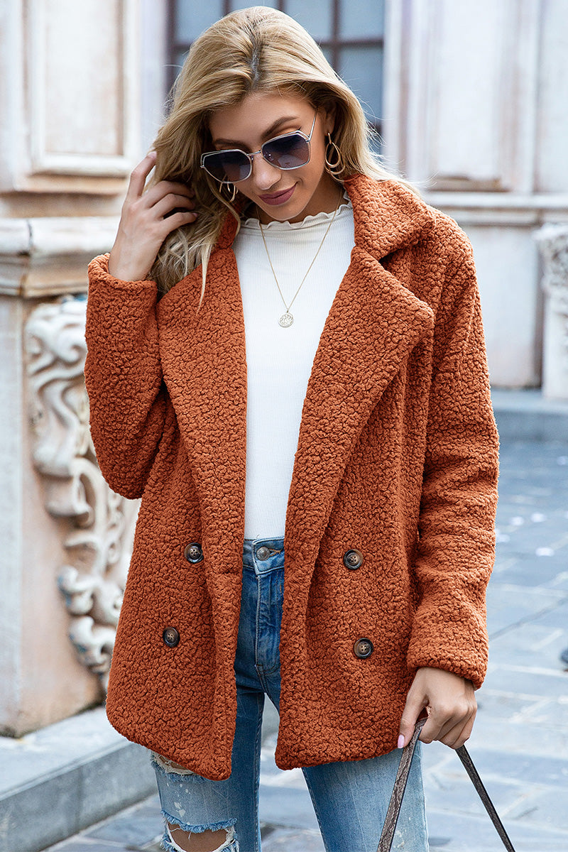 Double Breasted Sherpa Coat