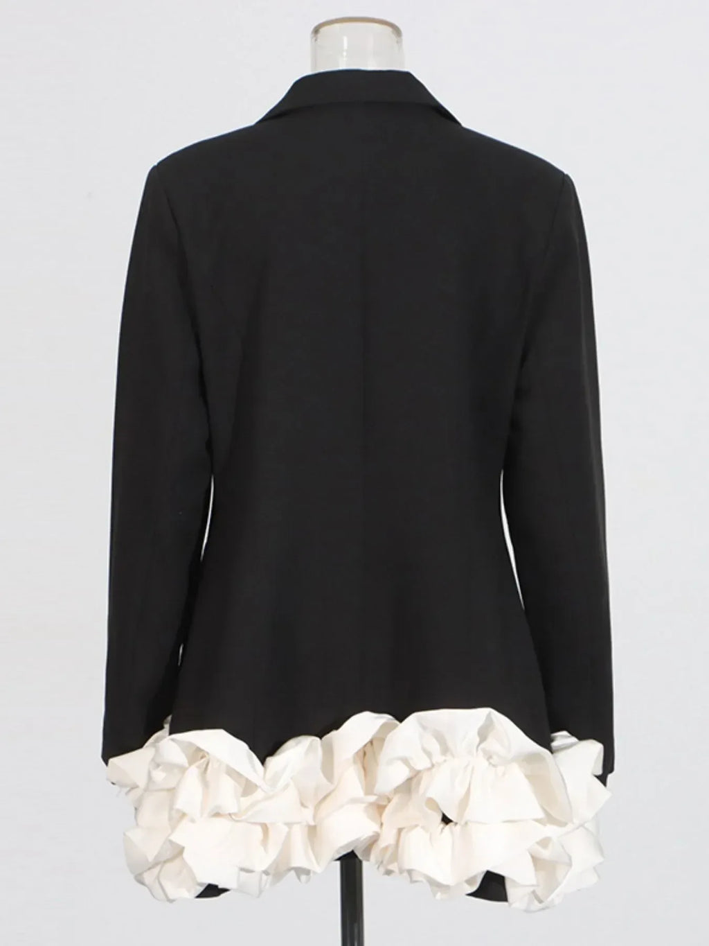 Ruffle Hem Double-Breasted Blazer Dress Trendsi