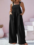 Wide Leg Overalls Black Bazaare Mart Plus Size Overalls