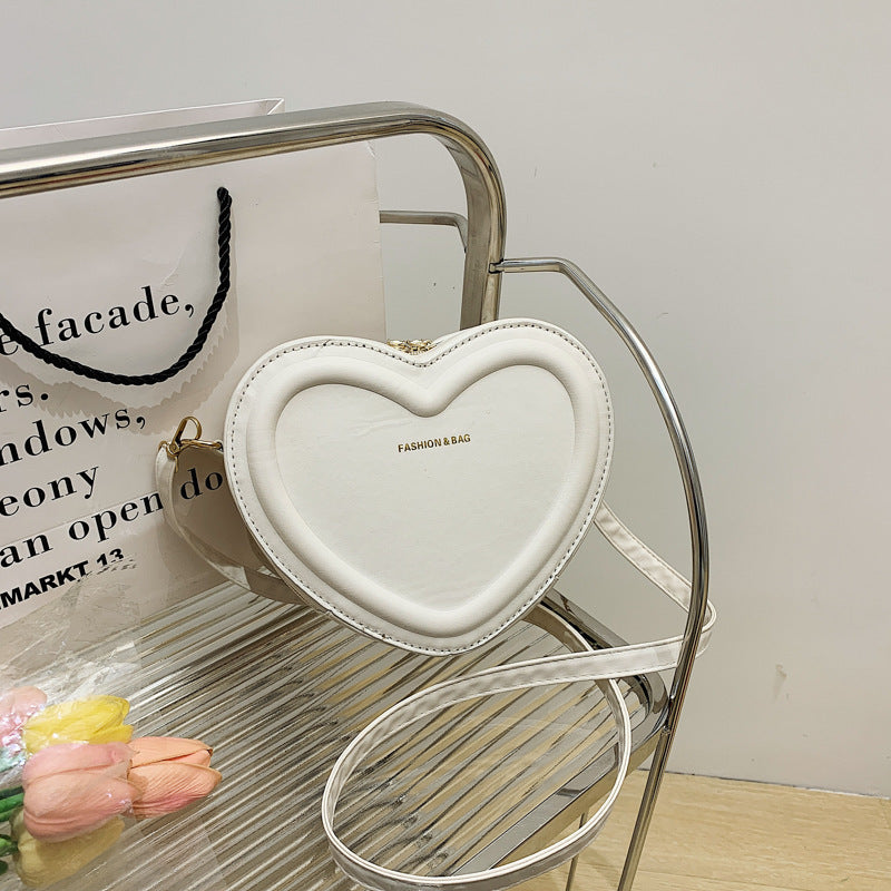 White  Heart Crossbody Bag