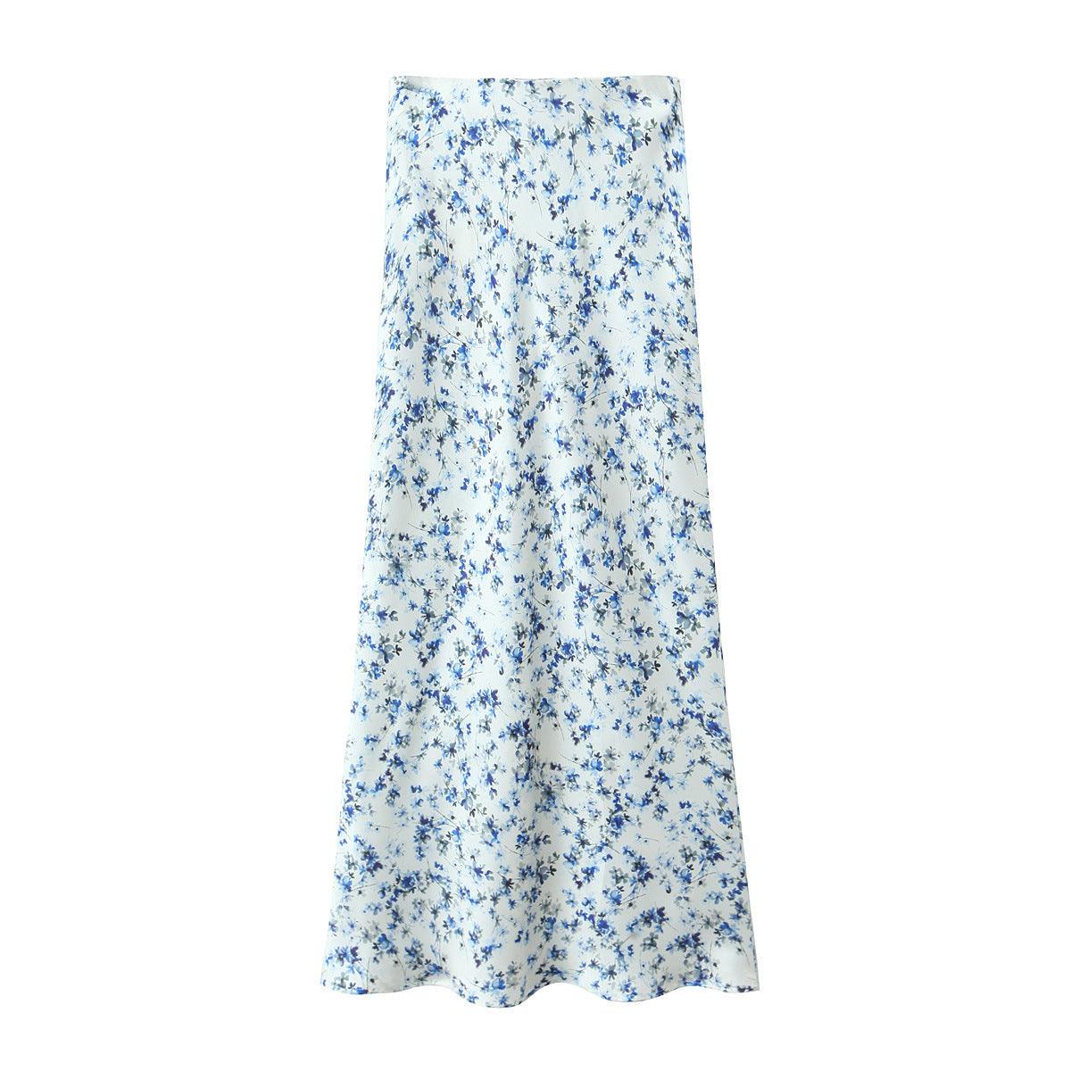 Light Blue Ditsy Blazer or High Waist Maxi Skirt Skirt CJ Dropshipping Light Blue Floral Maxi Skirt Suit