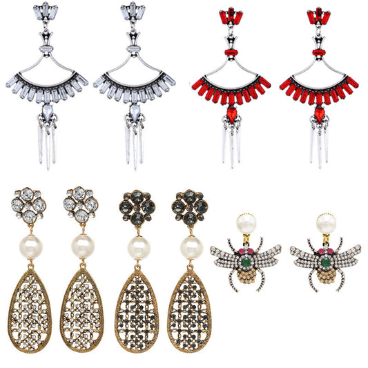 Retro Ethnic Style Rhinestone Earrings