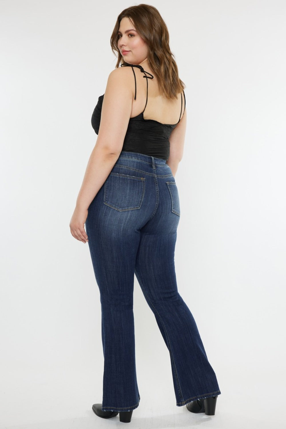 Light Stretch Plus Size Mid Rise Flare Jeans