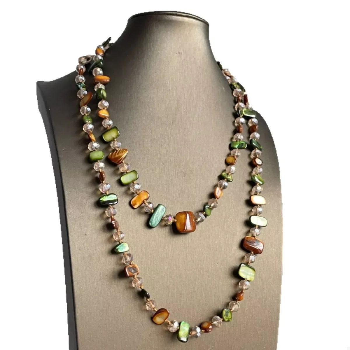Multi-Color Polished Stone Bead Necklace Bazaare Mart Polished Stone Necklace