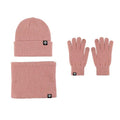 Three-piece Alpaca Fleece Hat Scarf Gloves Set Pink Three Piece Set Bazaare Mart Hat Gloves Scarf Set