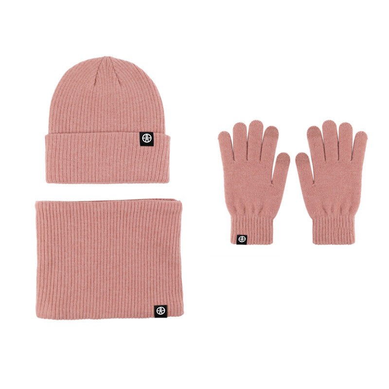 Three-piece Alpaca Fleece Hat Scarf Gloves Set