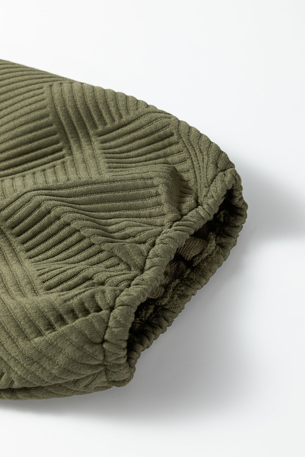 Sage Green Textured Mini Dress – Quarter-Zip Ruffle Hem