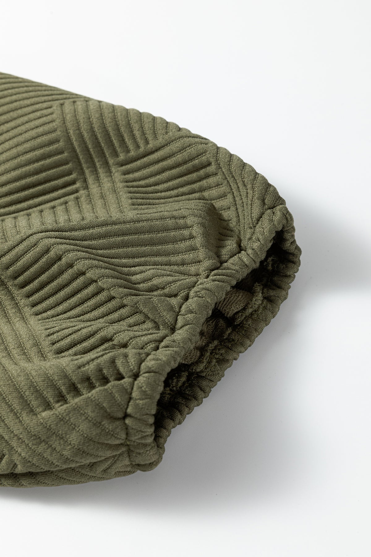 Sage Green Textured Mini Dress – Quarter-Zip Ruffle Hem