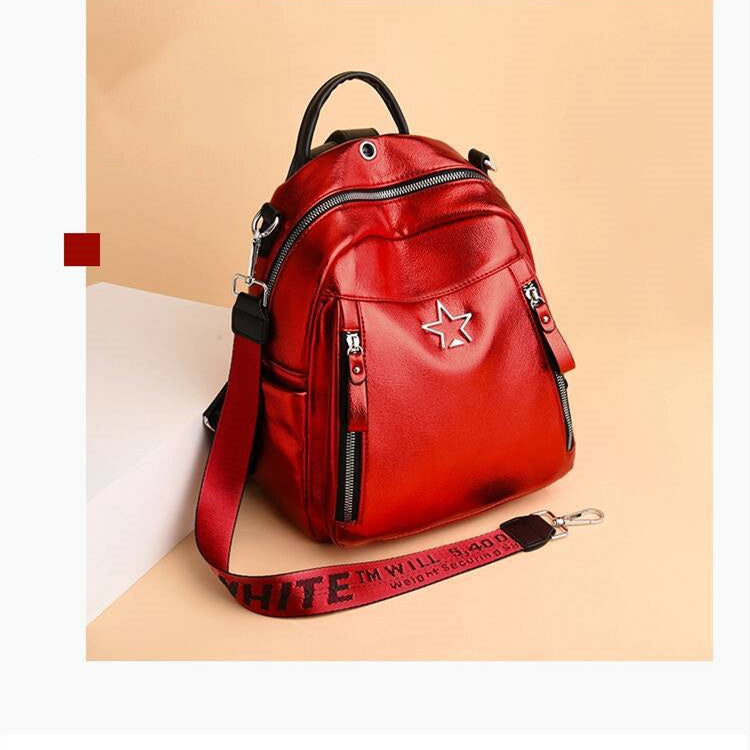 Soft Leather Trendy Star Backpack