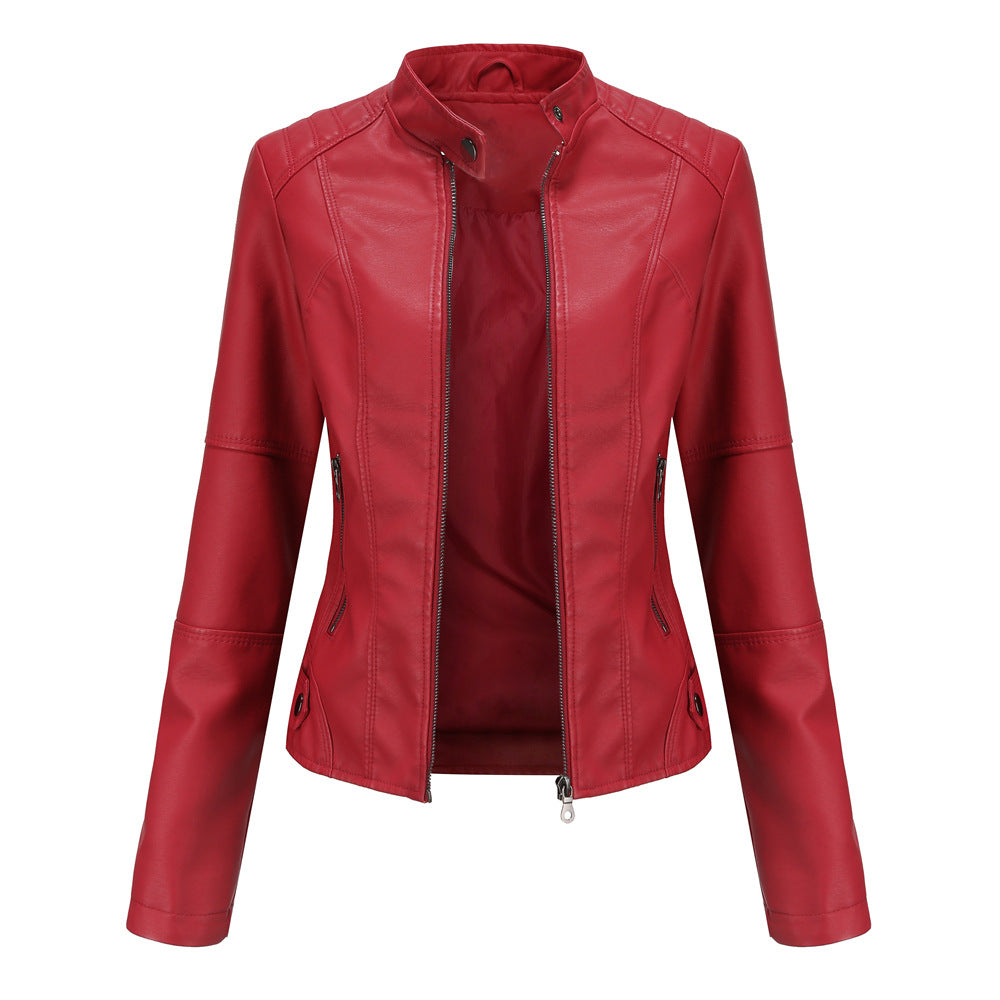 Ladies Biker Faux Leather Jacket