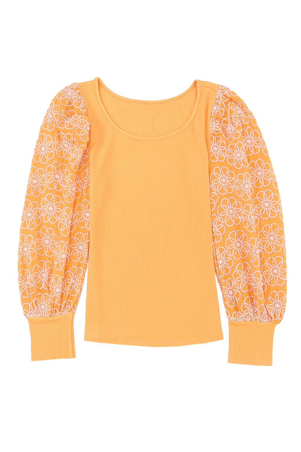 Long Sleeve Daisy Embroidered Knit Top