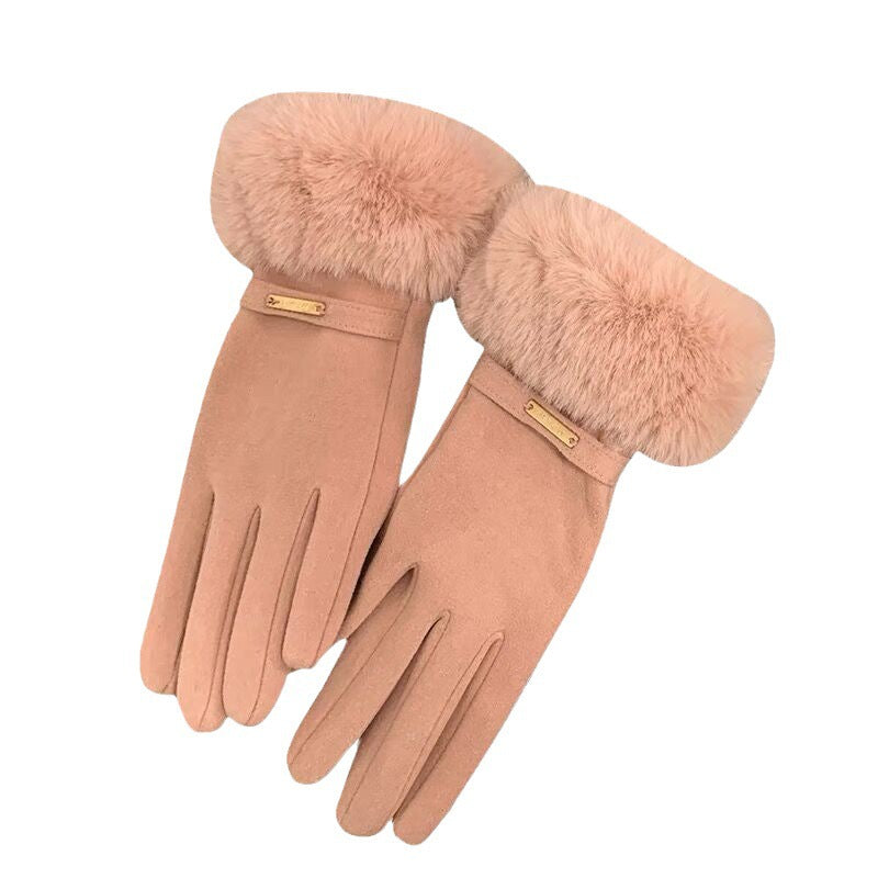 Women's Touch Screen Warm Furry Winter Fleece-lined Gloves