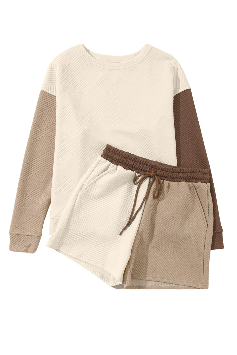 Two-Tone Long or Short Sleeve Top and Shorts or Pants Sets