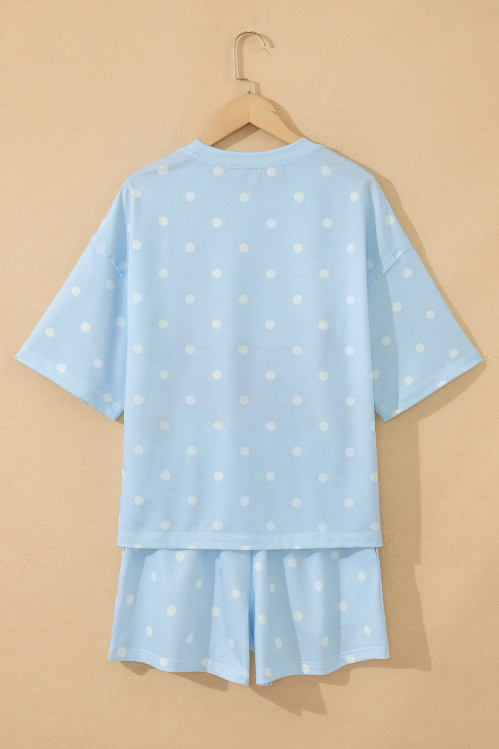 Women’s Polka Dot Shorts Set – Exposed Seam Tee & Drawstring Shorts Outfit Dear-Lover Dropshipping Two Piece Sets/Short Sets