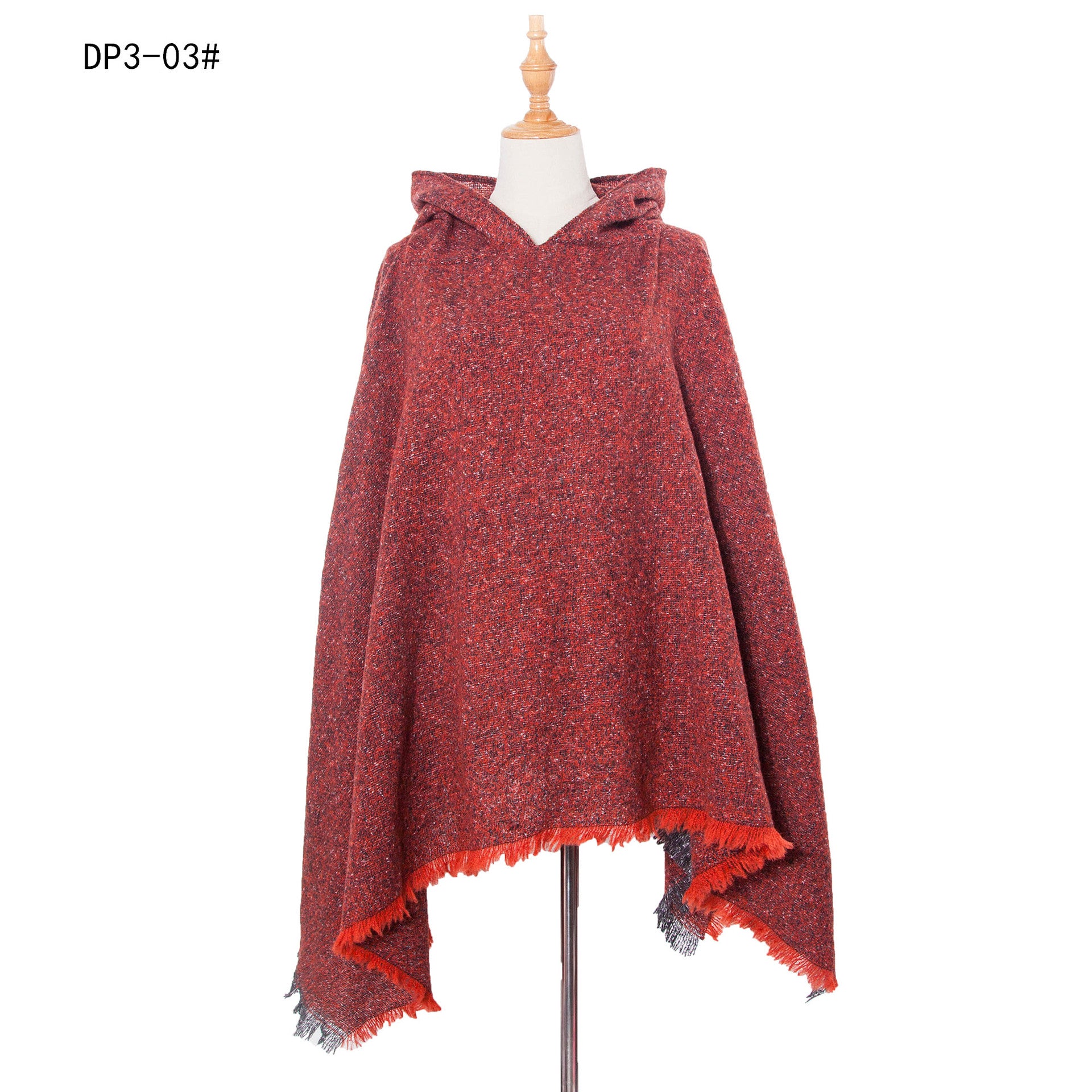 Plaid Hooded Poncho - Bazaare Mart