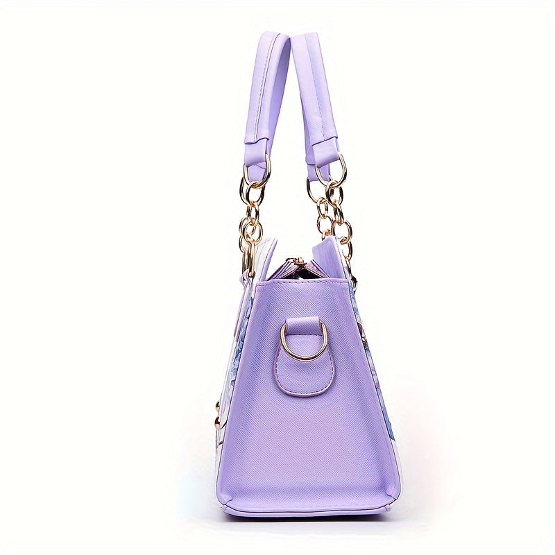 Floral Print Satchel Crossbody Handbag