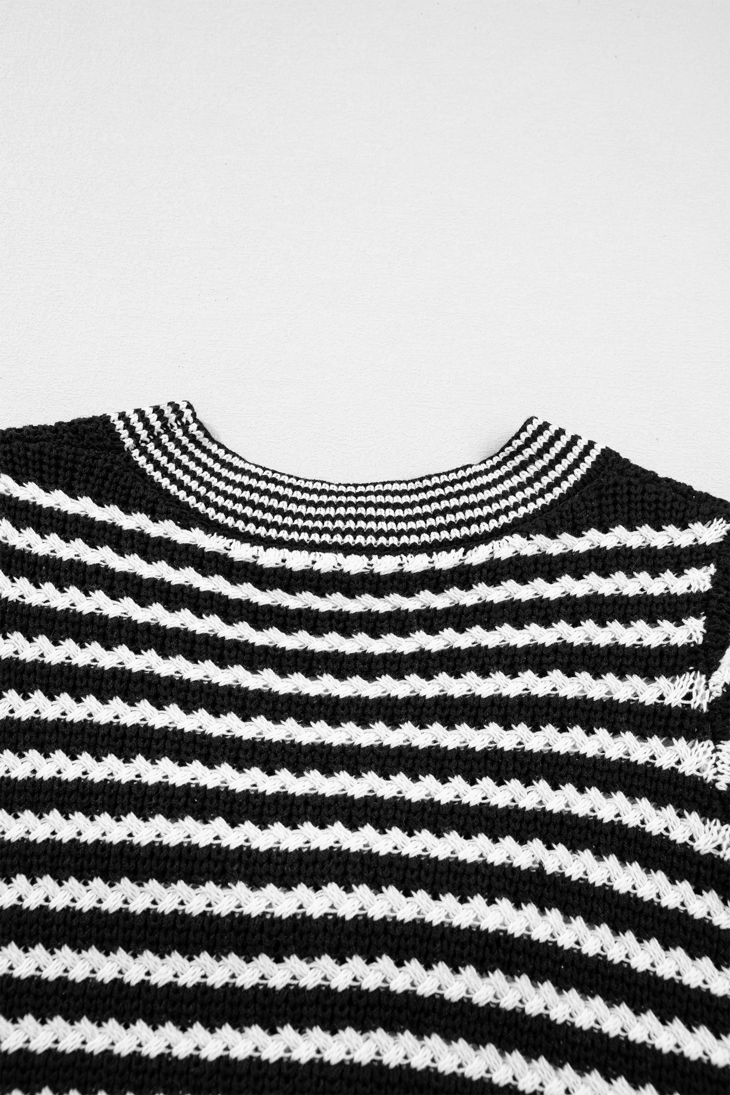 Striped Short Sleeve Knit V Neck Bow Knot Sweater Bazaare Mart Sweaters & Cardigans/Short Sleeve Sweaters