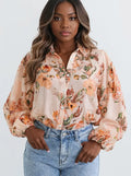 Floral Print Button-Up Blouse Sherbet Bazaare Mart Floral Print Button-Up Shirt