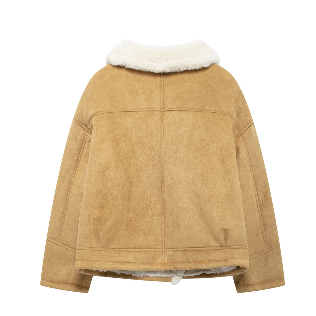 Faux Suede Shearling Jacket
