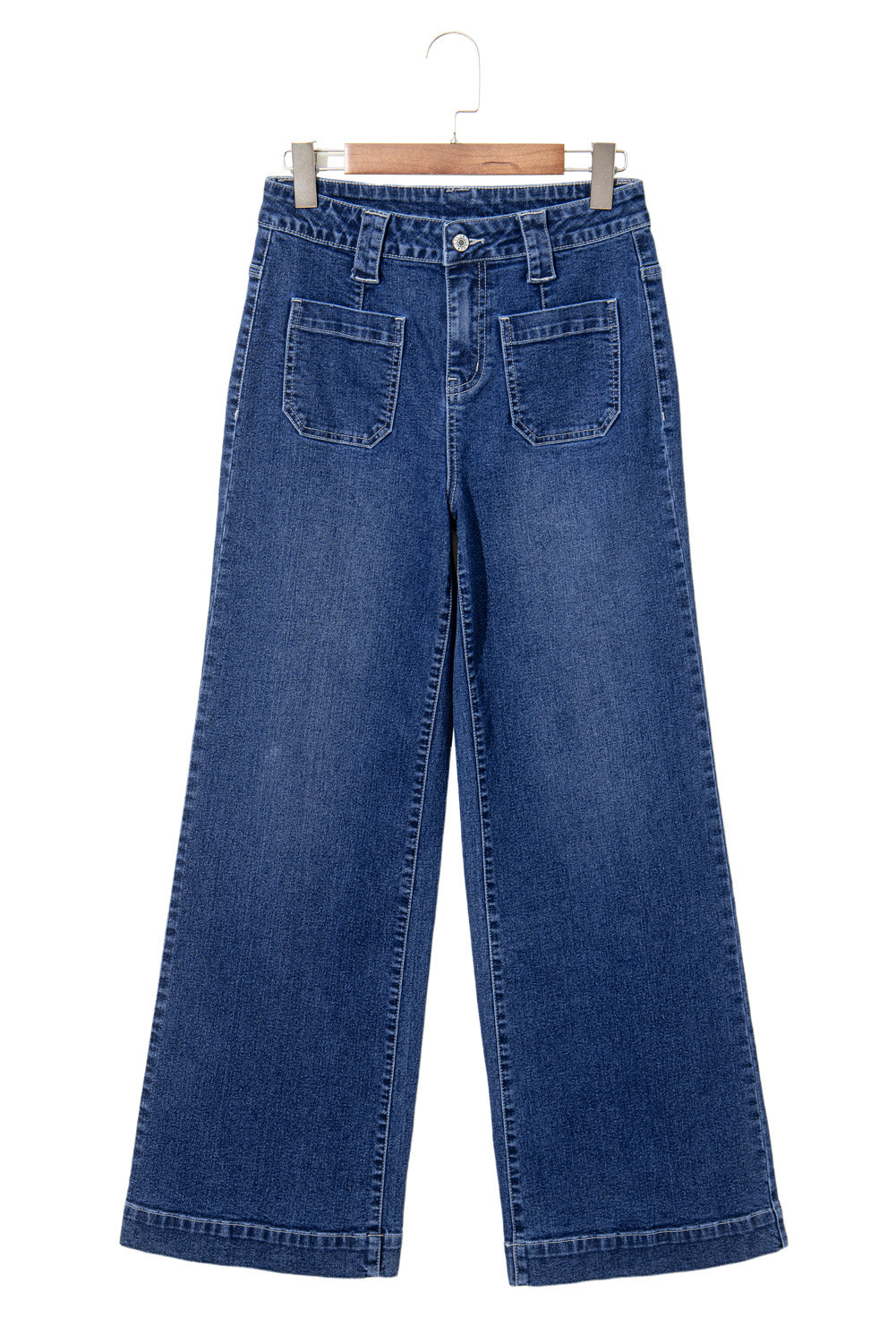 Wide Leg Front Pocket High Waist Jeans
