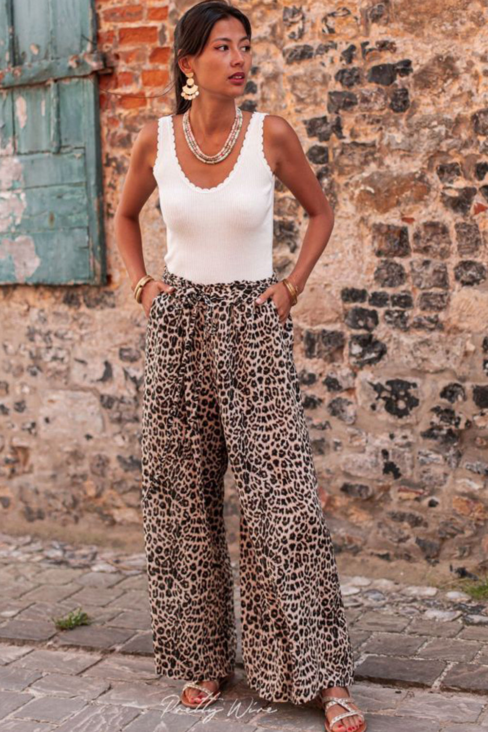 Leopard Wide Leg Pants