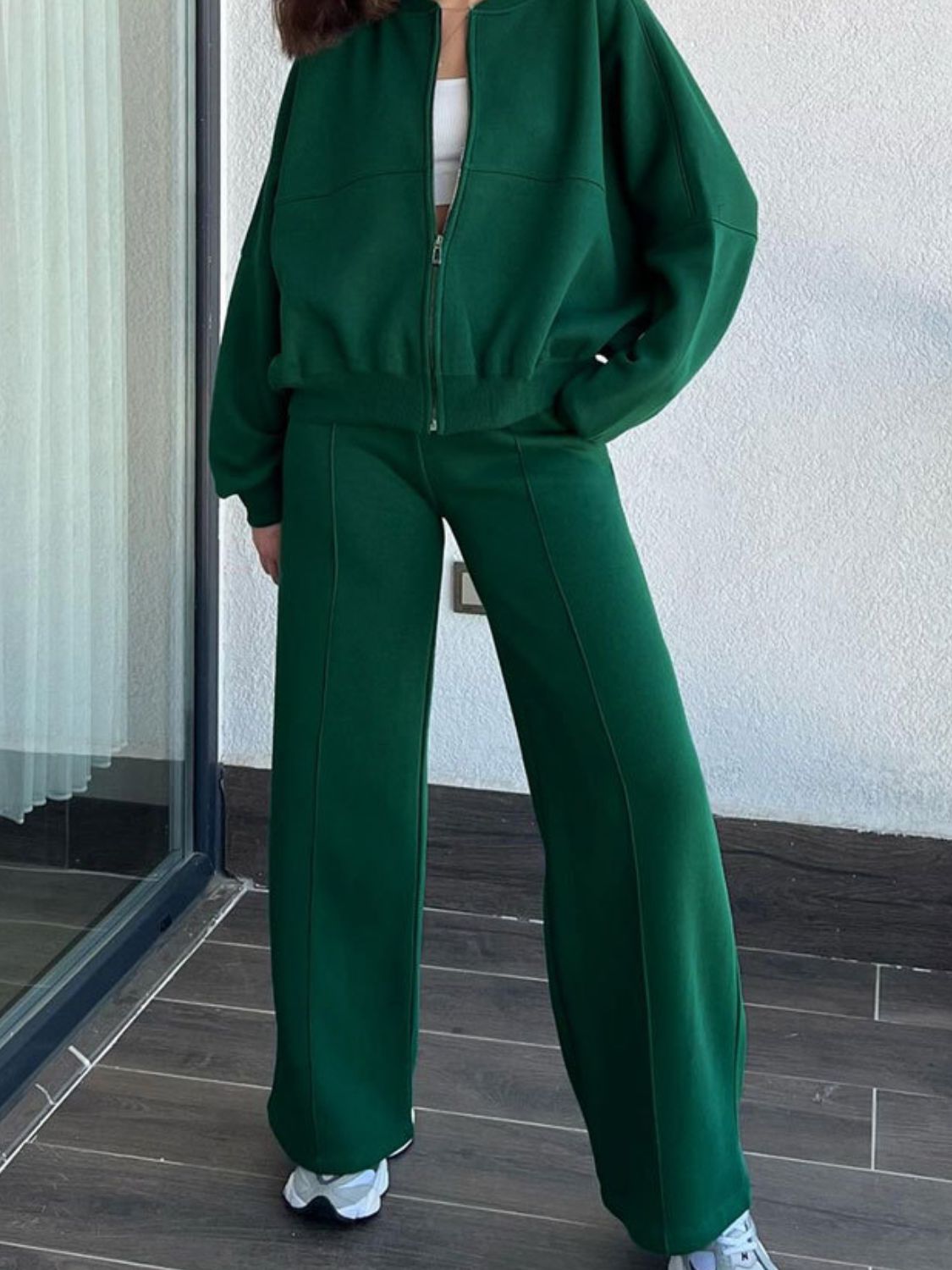 Baseball Zip Up Jacket and Drawstring Pants Set