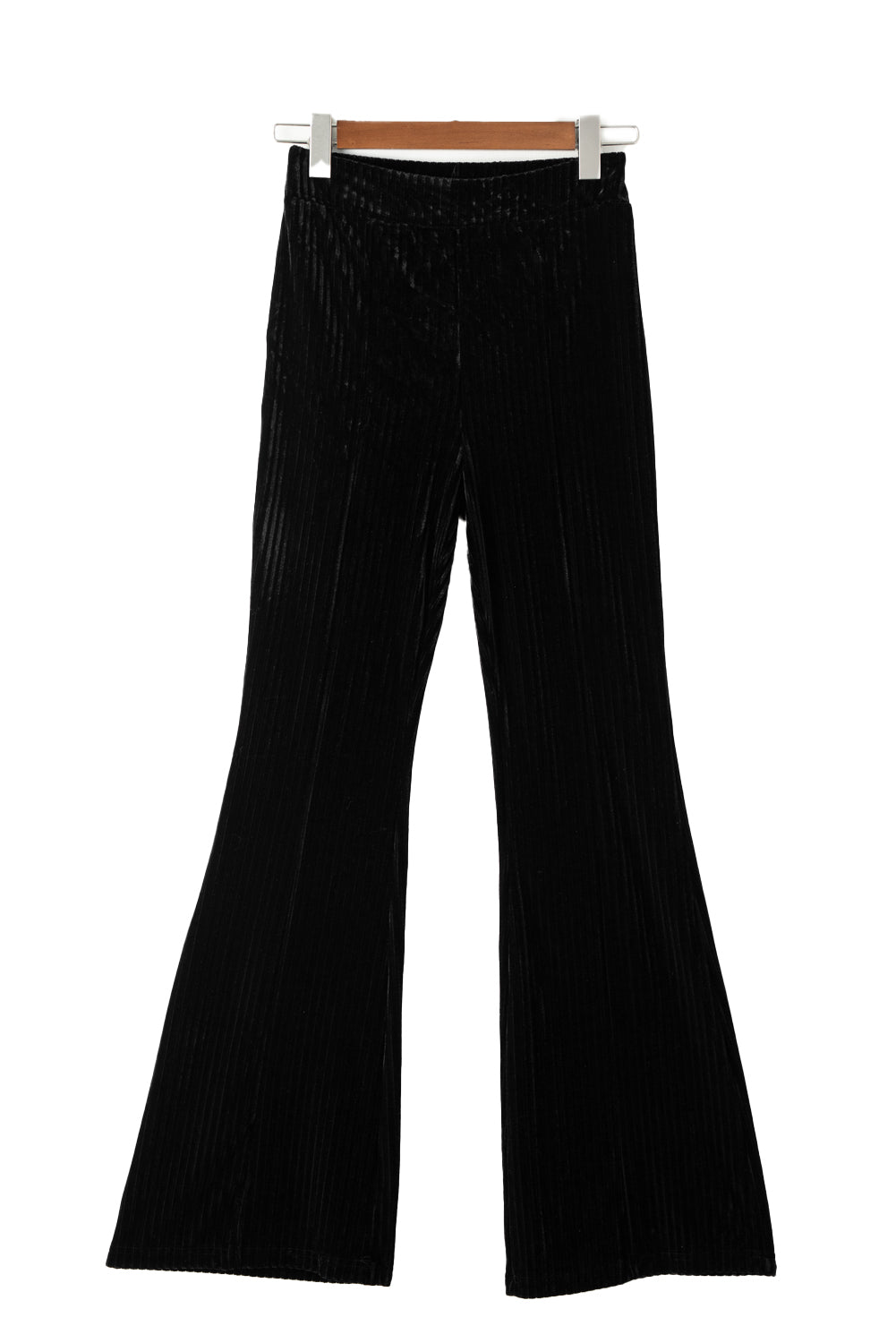 Black High Waist Flare Corduroy Pants