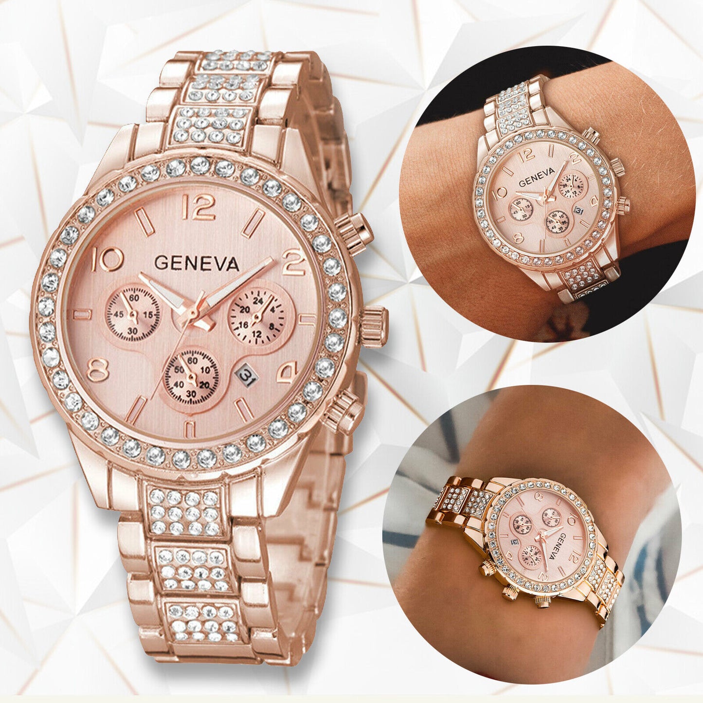 Women's Waterproof Rose Gold Wrist Watch